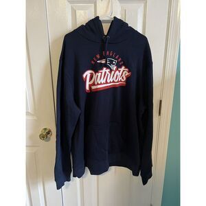 NFL New England Patriots Apparel Mens 2XL Cotton Blend Navy Long‎ Sleeve Hoodie